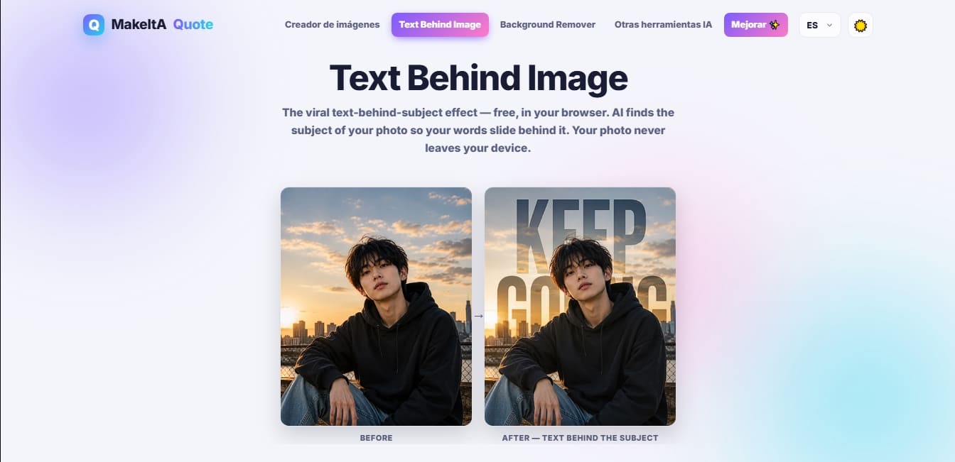 Text Behind Image | MakeItAQuote screenshot 1