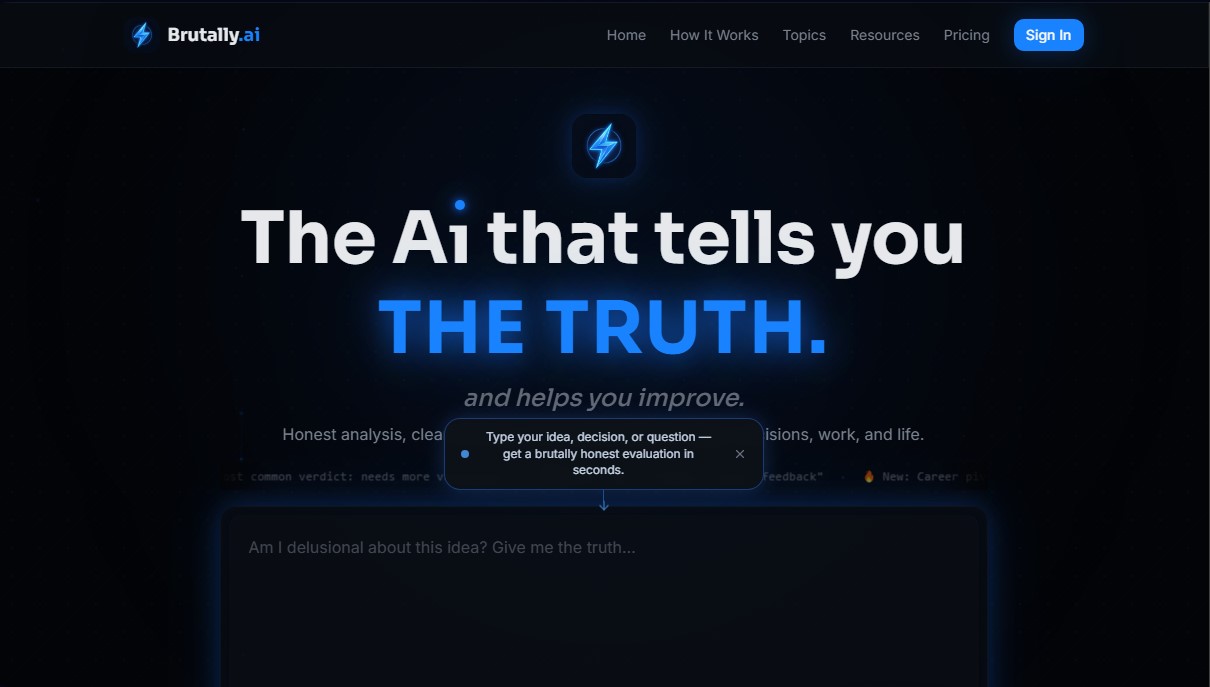Brutally.ai screenshot 1