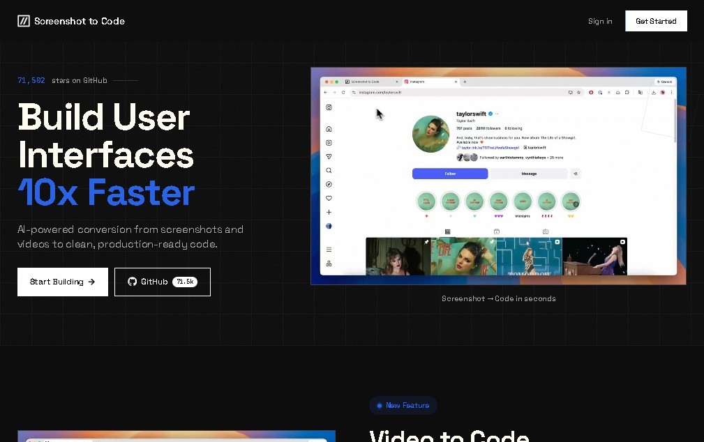 Screenshot to Code screenshot 1