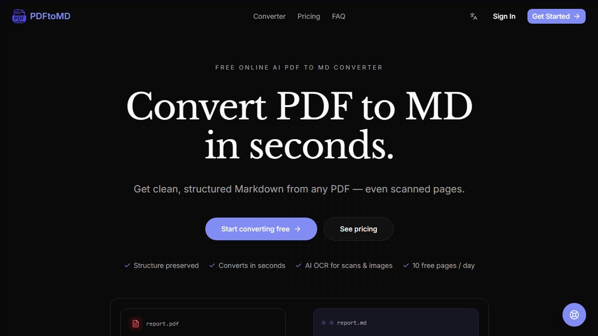 PDFtoMD Converter screenshot 1