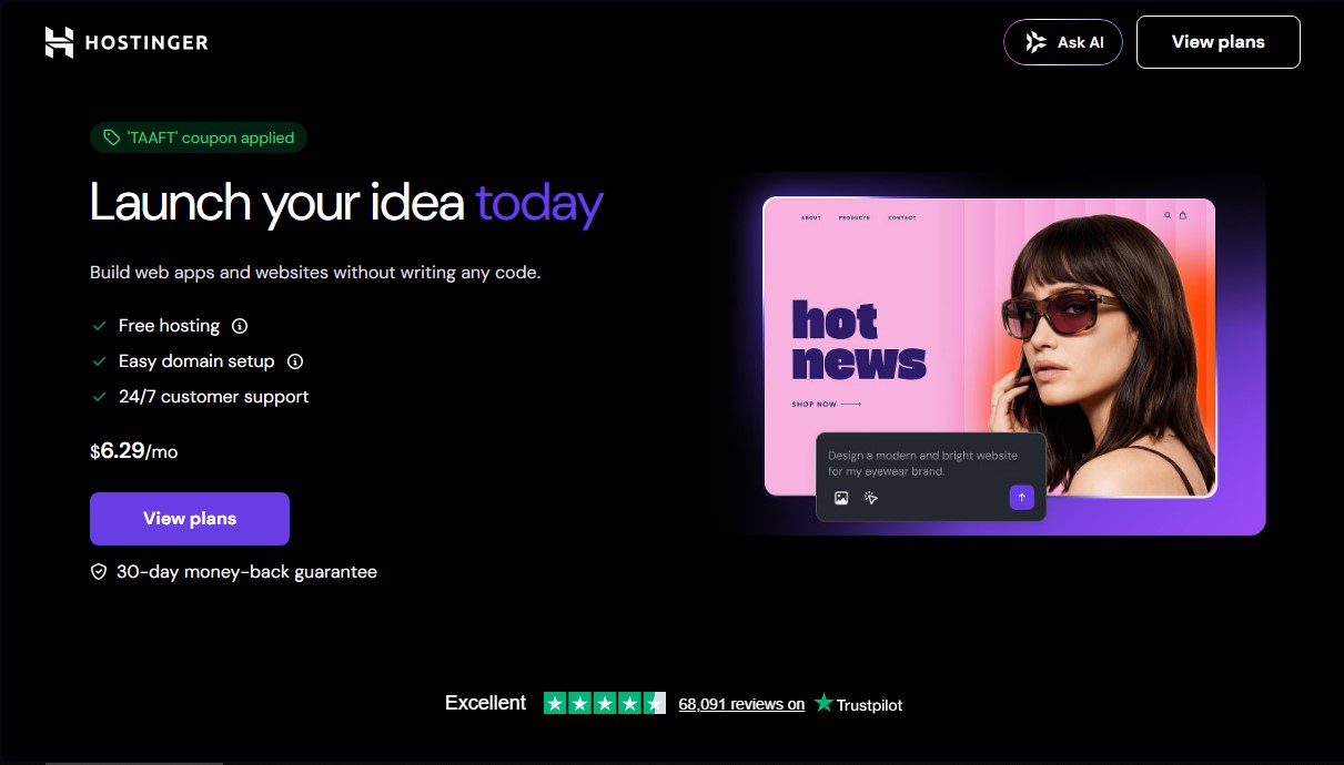 Hostinger-Horizons screenshot 1