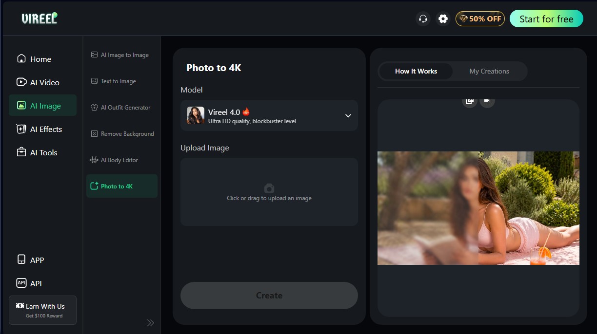 Vireel AI Photo to 4K screenshot 1