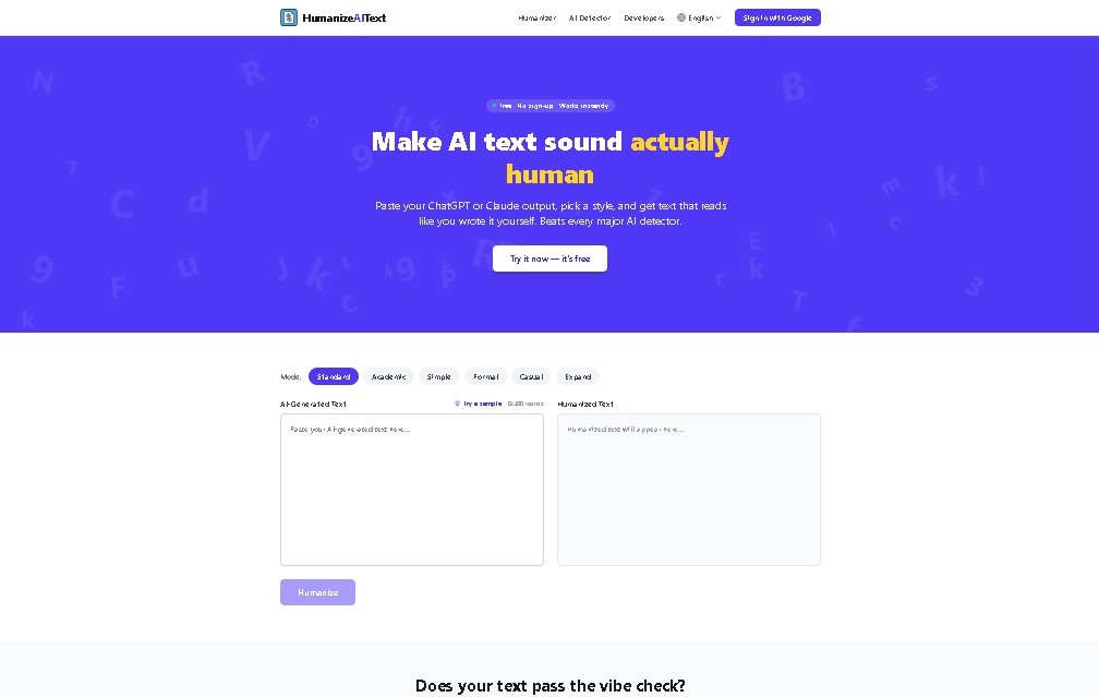 HumanizeAIText.app screenshot 1