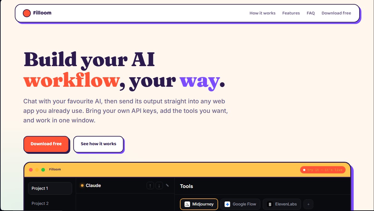 Filloom screenshot 1