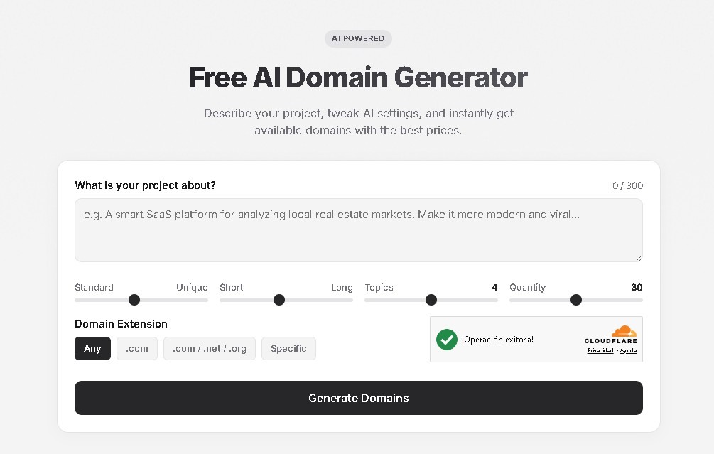 Free AI Domain Generator screenshot 1