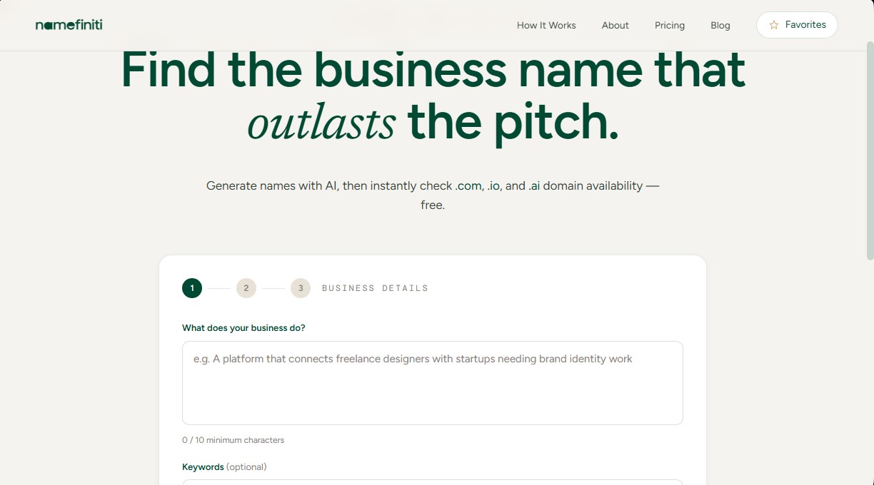 Namefiniti screenshot 1