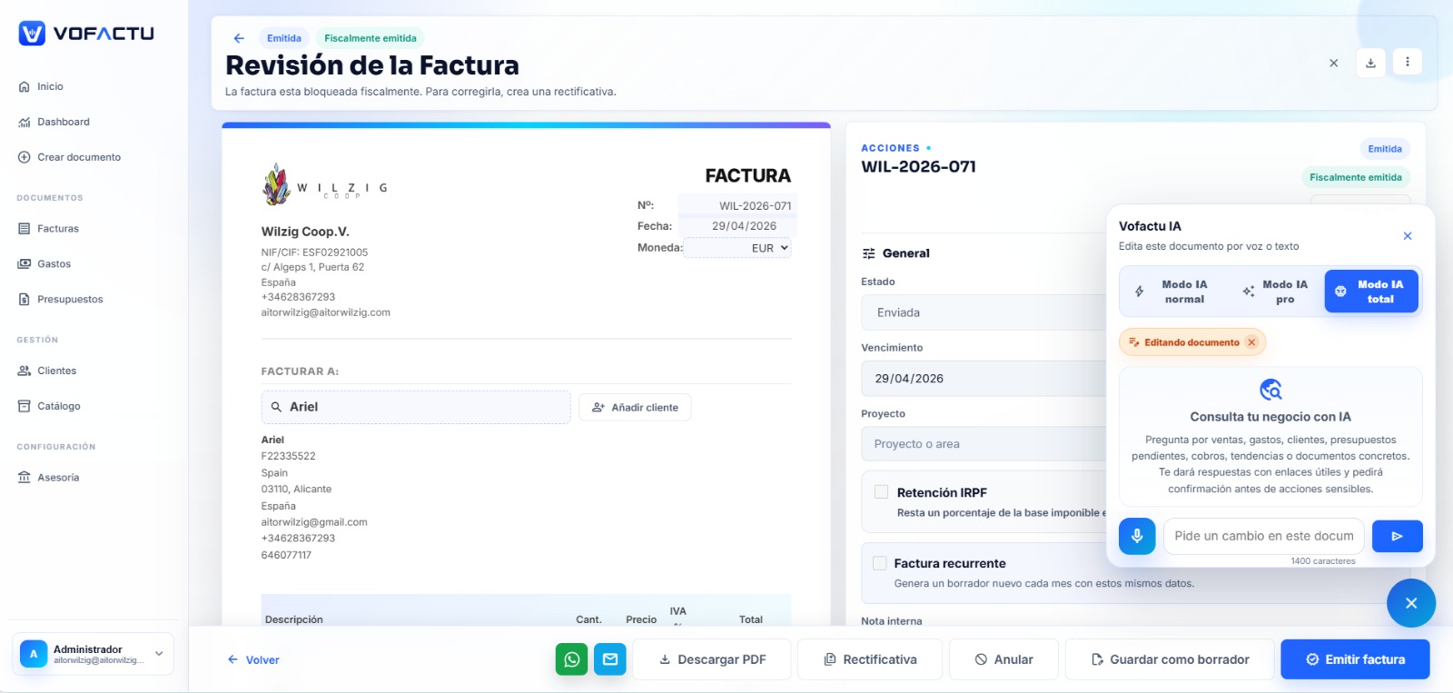 VoFactu screenshot 4