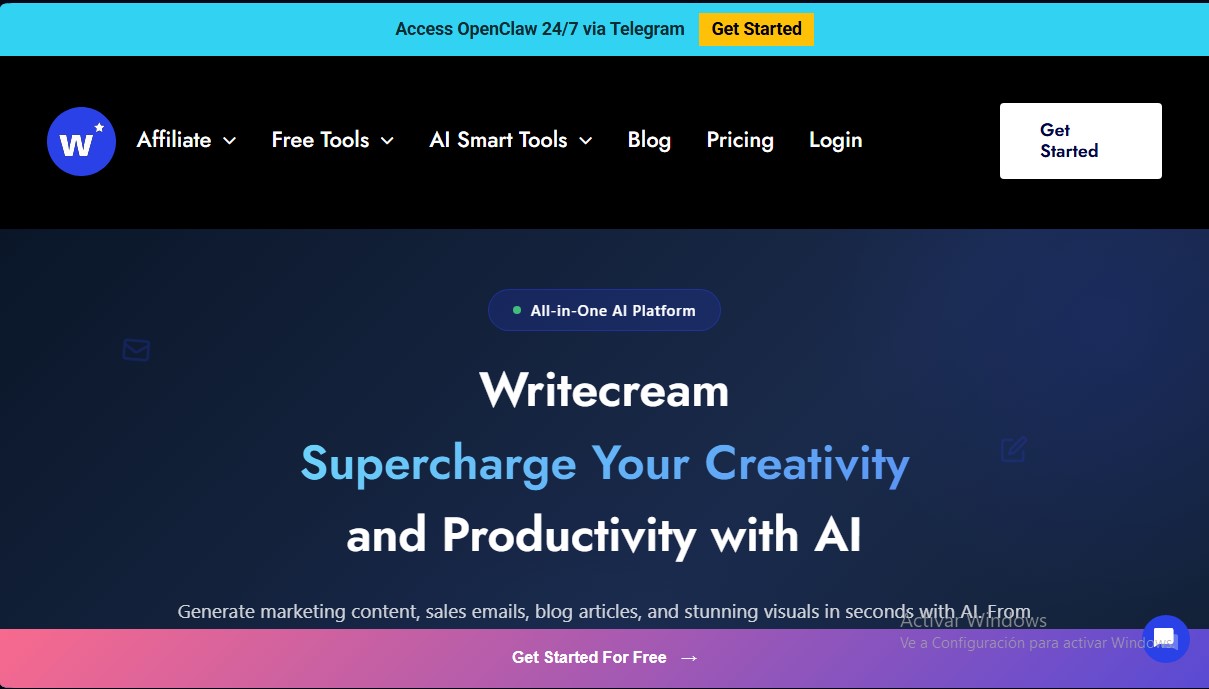 Writecream screenshot 1