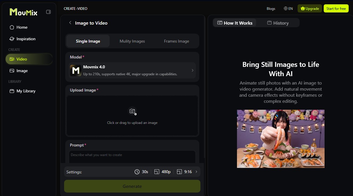 Movmix AI Video Generator screenshot 1