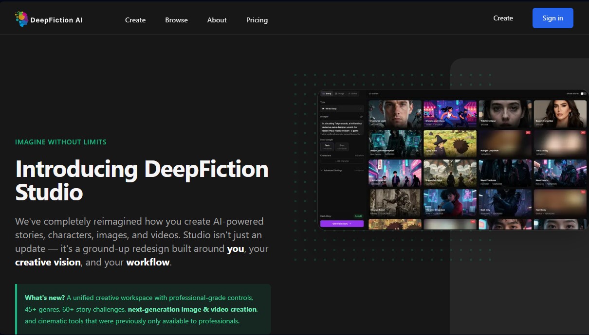 DeepFiction AI screenshot 1