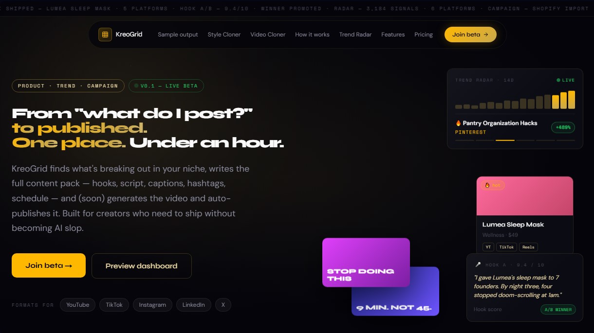 KreoGrid screenshot 1