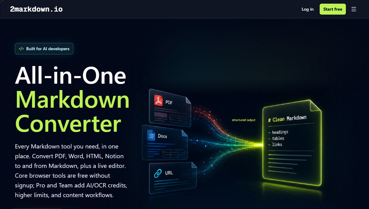 2markdown screenshot 1