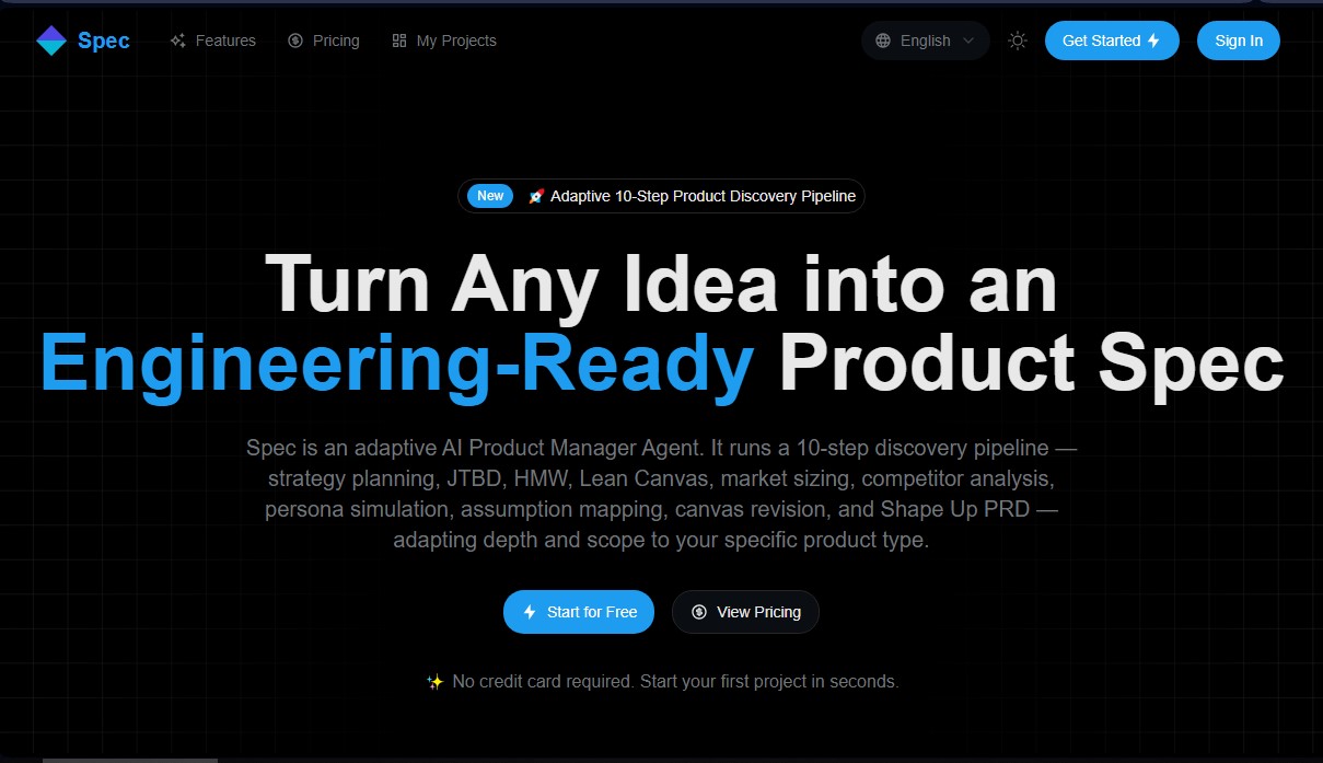 Spec screenshot 1